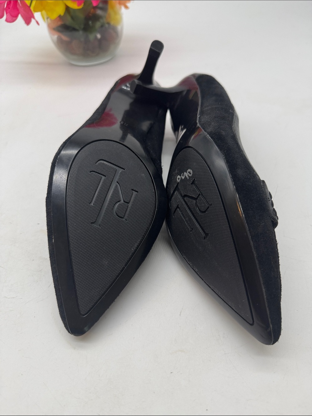Ralph Lauren Black Pointed-Toe Low Heel Pumps 7.5 BHE10105A - Picture 6 of 8